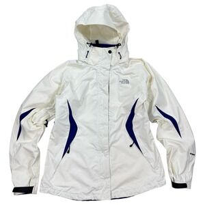 The North Face Jacket Women's Medium White Hooded Rain Hiking Activewear